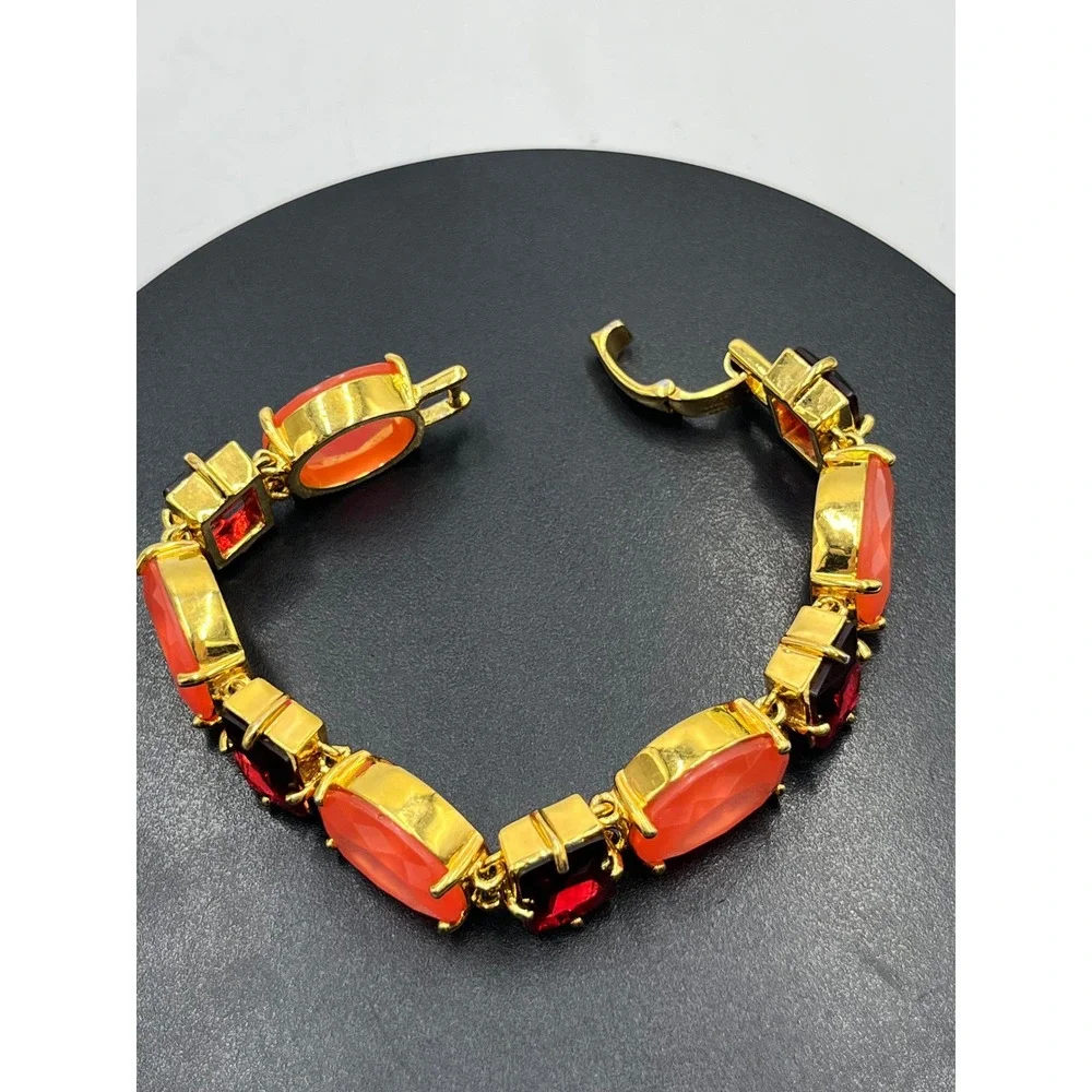 Kate Spade New York‎ Hancock Park Orange Red Rhinestone Bracelet